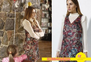 Elif karakterinin giydiği çiçek desenli elbise Ayca Aner markasıdır.