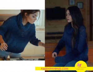 Kara Sevda dizisinde Melisa Pamuk'un giydiği mavi triko kazak Nataliea Kolazyon marka