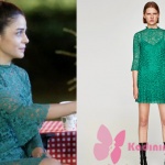 Kap Atışı kıyafetleri 12. bölümde 21 eylülde Esma yeşil elbise hangi marka. yeşil güpürlü elbise Zara marka
