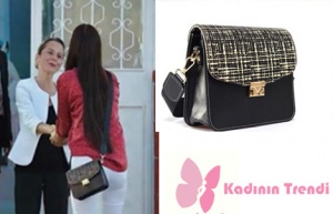 Fazilet Hanım ve Kızları Hazan siyah omuz çanta Pinky Lola Design marka
