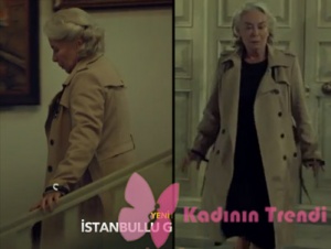 İstanbullu Gelin Esma Kıyafetleri Esma krem rengi trençkot