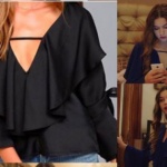 Fazilet Hanım ve Kızları Kıyafetleri 23. Bölüm Ecenin giydiği siyah bluzun markası Yasemin Pekkan