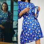 Babamın Günahları Kıyafetleri Yeşim mavi leopar desenli elbise markası Mango
