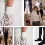Fazilet Hanım ve Kızları son bölümde Ecenin giydiği kolları güpürlü beyaz bluz ADL Ece siyah çorap botlar İlvi marka
