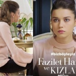 Fazilet Hanım ve Kızları son bölüm kıyafetleri Afra Saracoğlu / Ece şerit yaka kazak markası Nun Blander